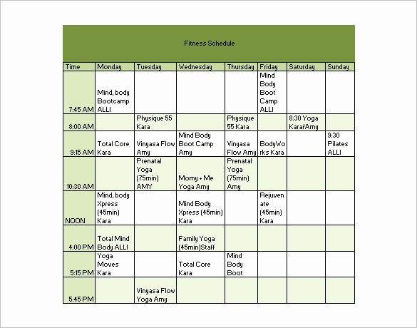 Work Out Schedule Template New 22 Workout Schedule Templates Pdf Doc