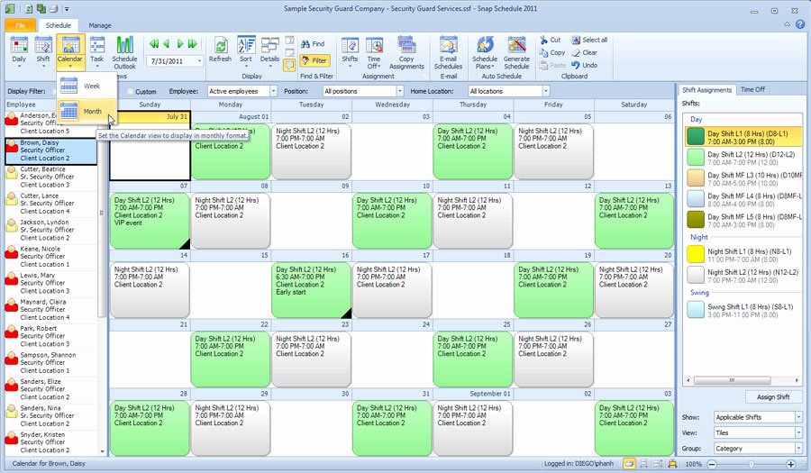 Work Schedule Calendar Template Awesome Monthly Employee Calendar Template