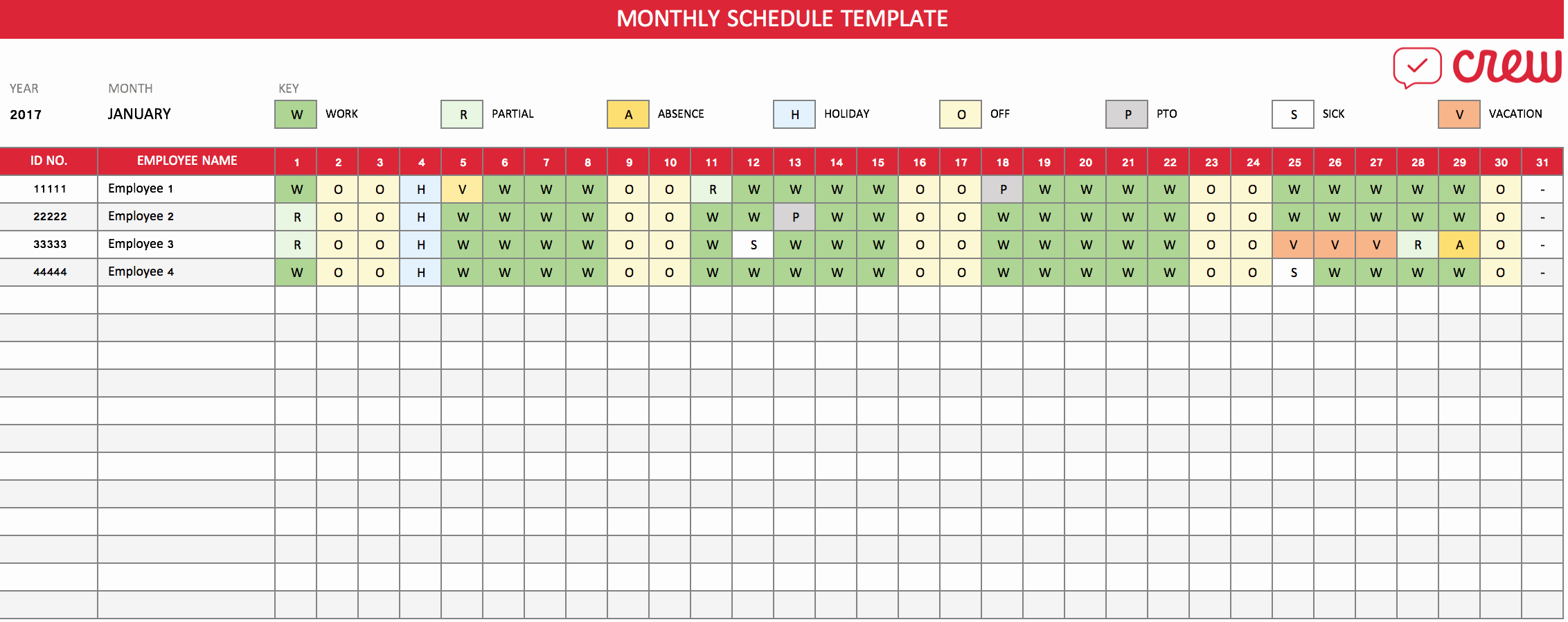 Work Schedule Calendar Template Elegant Free Monthly Work Schedule Template Crew