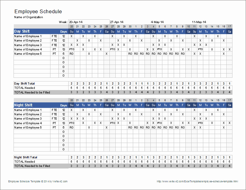 Work Schedule Template Excel Elegant Employee Schedule Template
