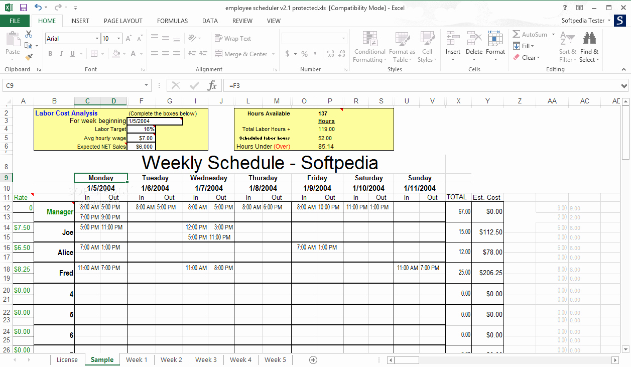 Work Schedule Template Excel New Timetable Generator In Excel