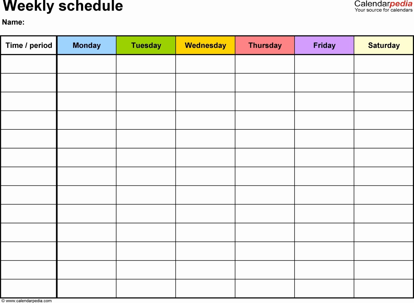 Work Schedule Template Free Inspirational Employee Schedule Template