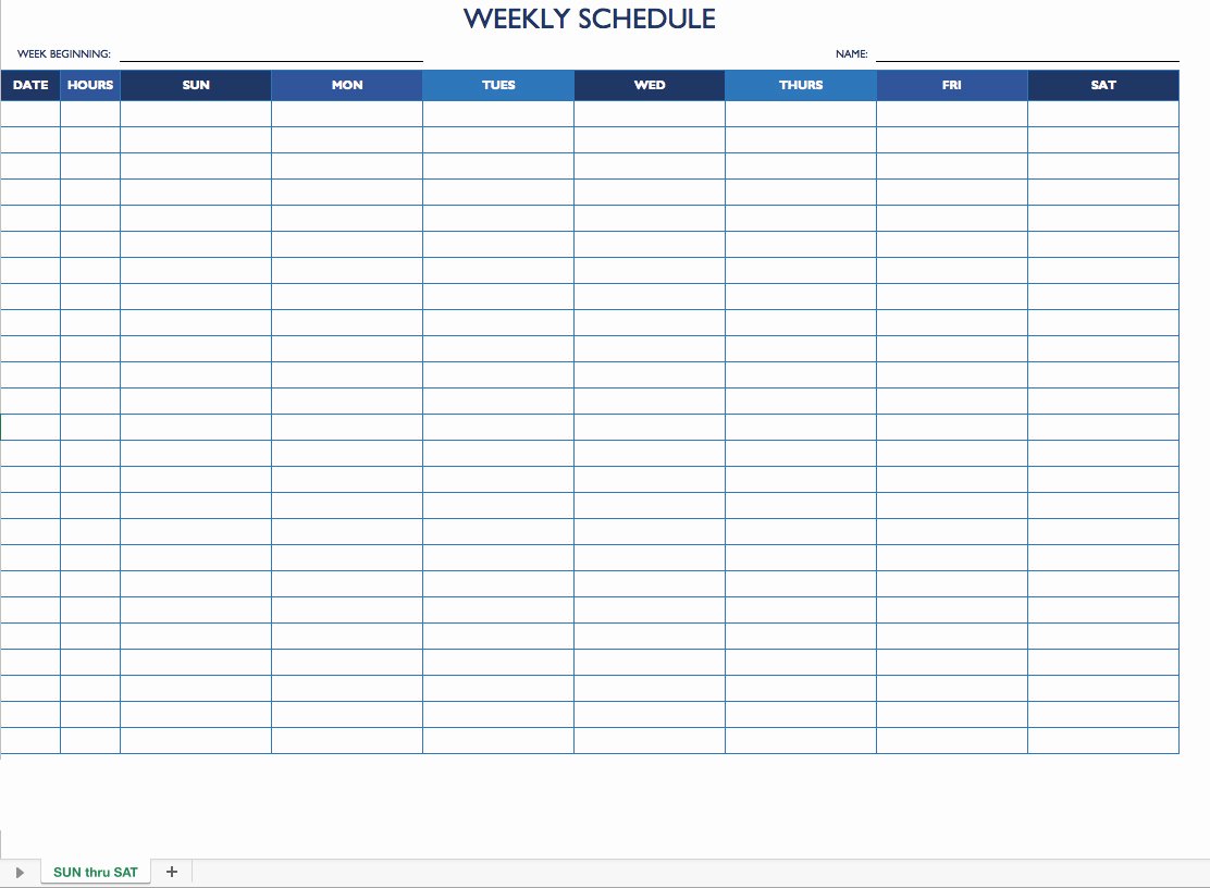 Work Schedule Template Free Inspirational Free Work Schedule Templates for Word and Excel with