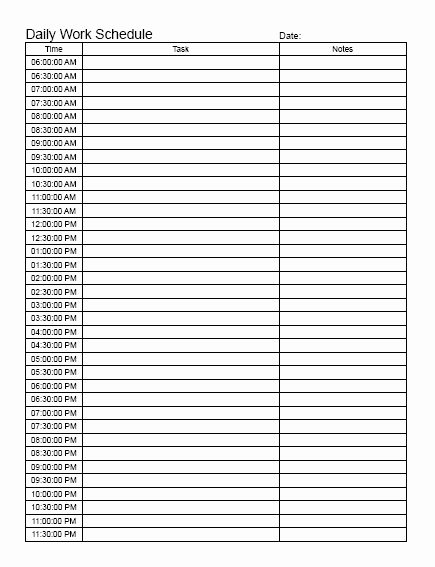Work Schedule Template Pdf Inspirational Daily Work Schedule Pdf Business