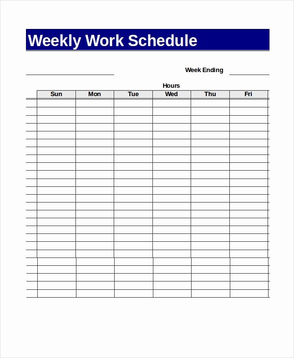 Work Schedule Template Weekly Luxury 13 Sample Excel Schedule Templates Free Example