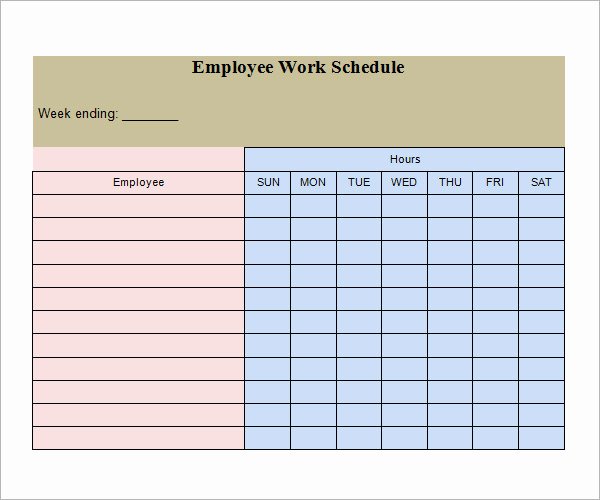 Work Schedule Template Weekly Unique Work Schedule Template 15 Download Free Documents In