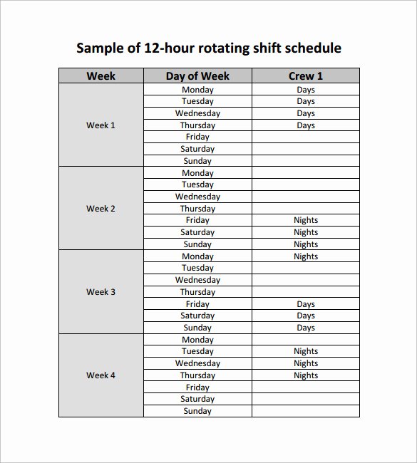 Work Shift Schedule Template New Shift Schedule Template 5 Download Free Documents In