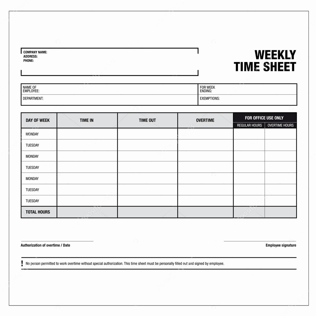 Work Time Sheet Template Elegant Template Free Download Weekly Timesheet Template Weekly
