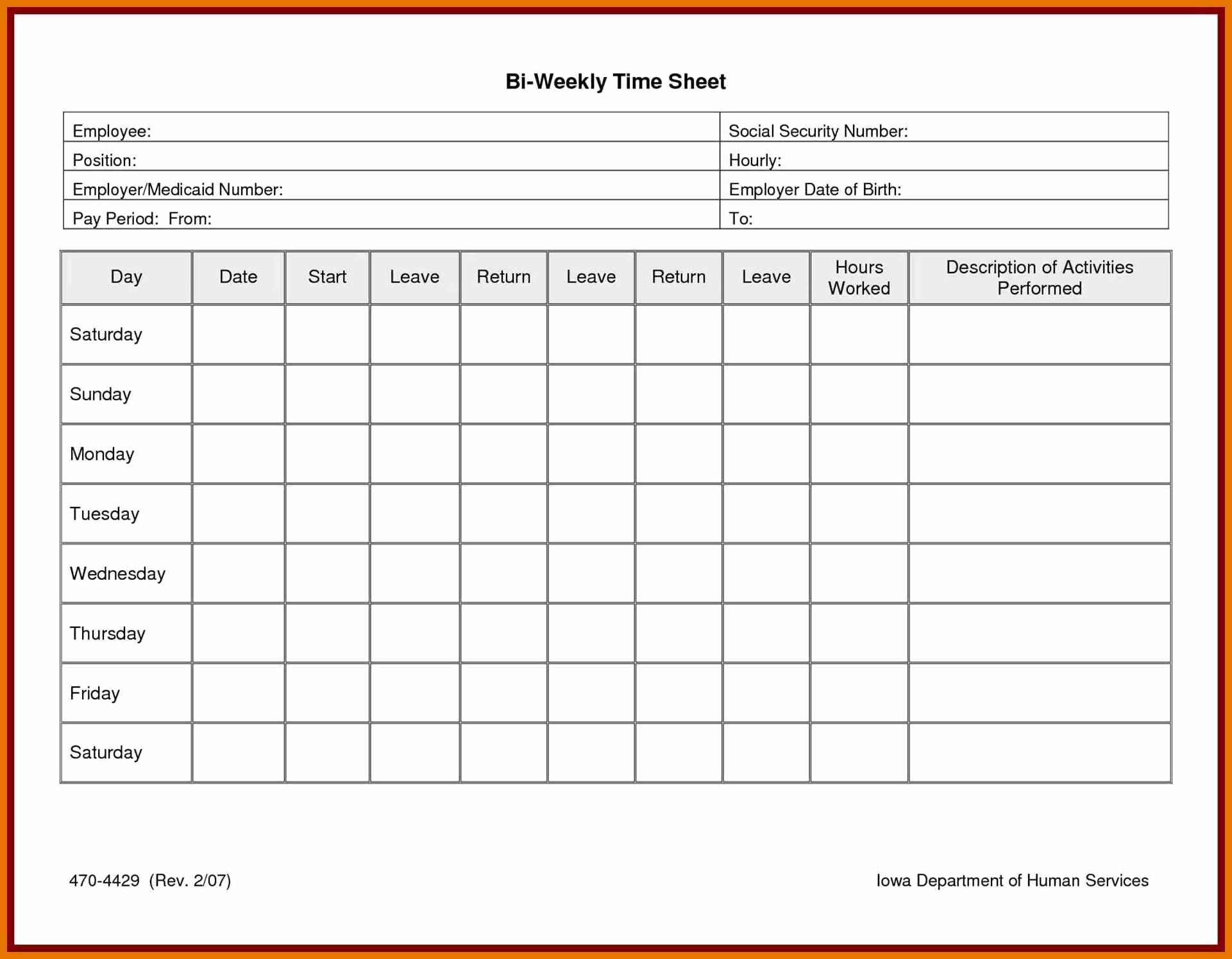 Work Time Sheet Template Fresh 8 9 Work Time Sheet