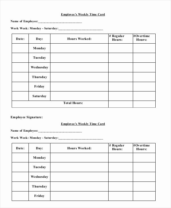 Work Time Sheet Template Lovely Printable Time Card Template 12 Free Word Excel Pdf