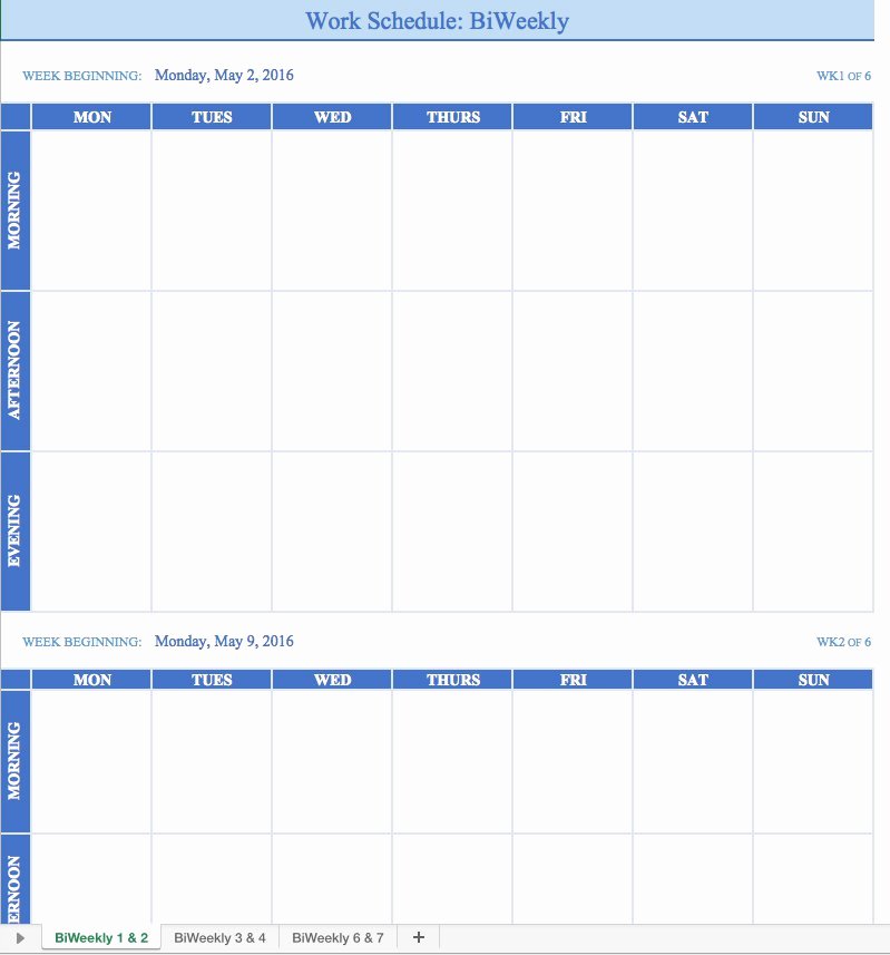 Work Week Schedule Template New Free Work Schedule Templates for Word and Excel