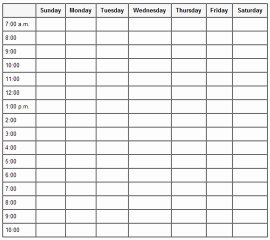 Working Hours Schedule Template Inspirational 24 Hour A Day 7 Days A Week Work Schedule