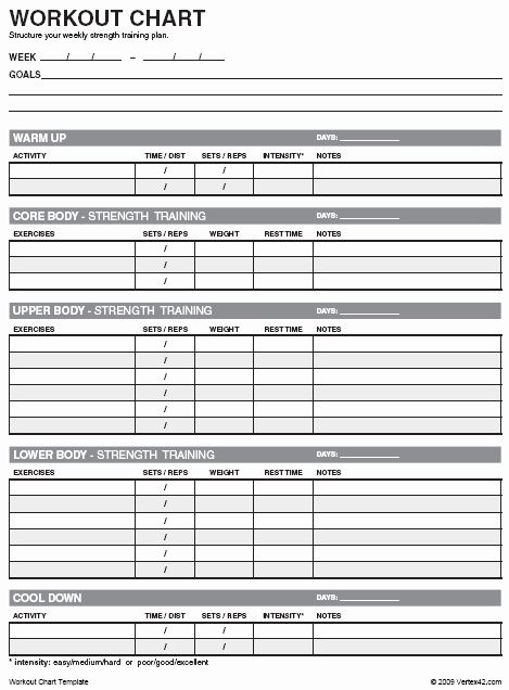 Workout Plan Template Excel Inspirational Free Workout Chart