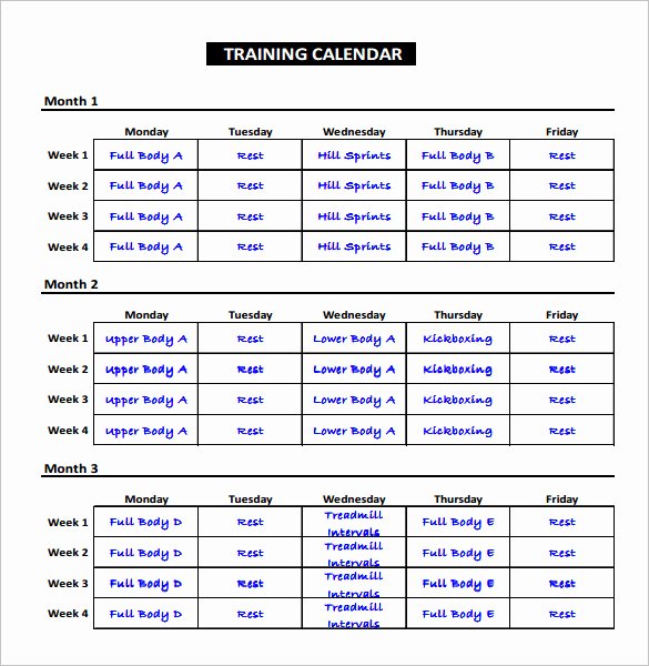 Workout Plan Template Excel New Exercise Schedule Template – 7 Free Word Excel Pdf