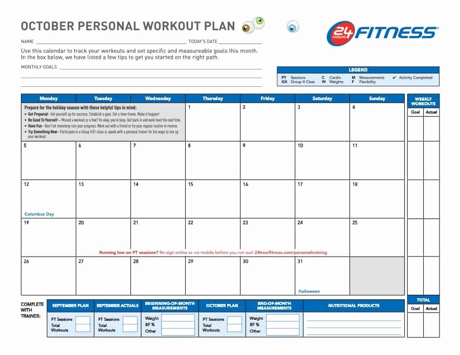 Workout Schedule Template Excel Elegant 40 Effective Workout Log &amp; Calendar Templates Template Lab