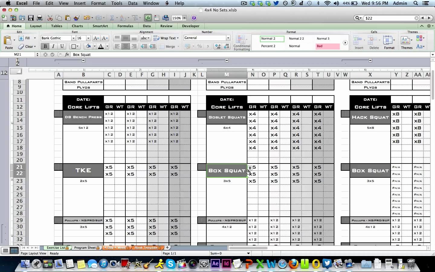 Workout Spreadsheet Excel Template Elegant Workout Template Excel