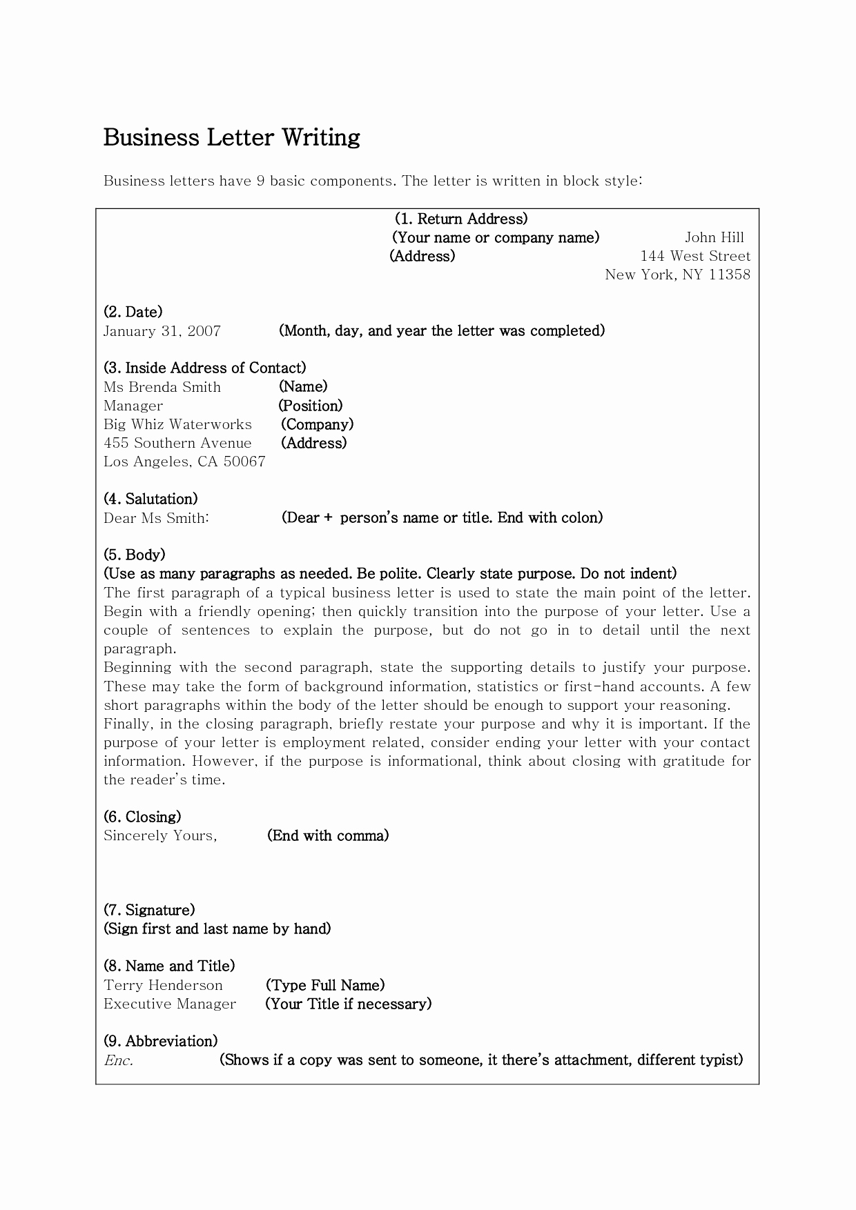 Writing A Business Letter Template Best Of Business Letter Writing