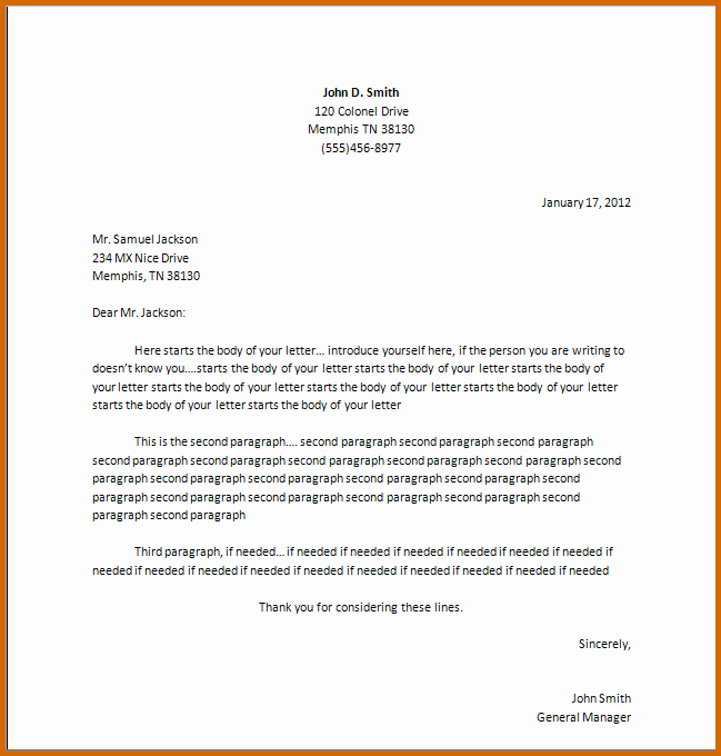 Writing A Business Letter Template Fresh 13 How to Set Up A Letter format