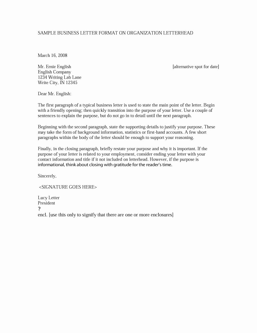 Writing A Business Letter Template Fresh 35 formal Business Letter format Templates &amp; Examples