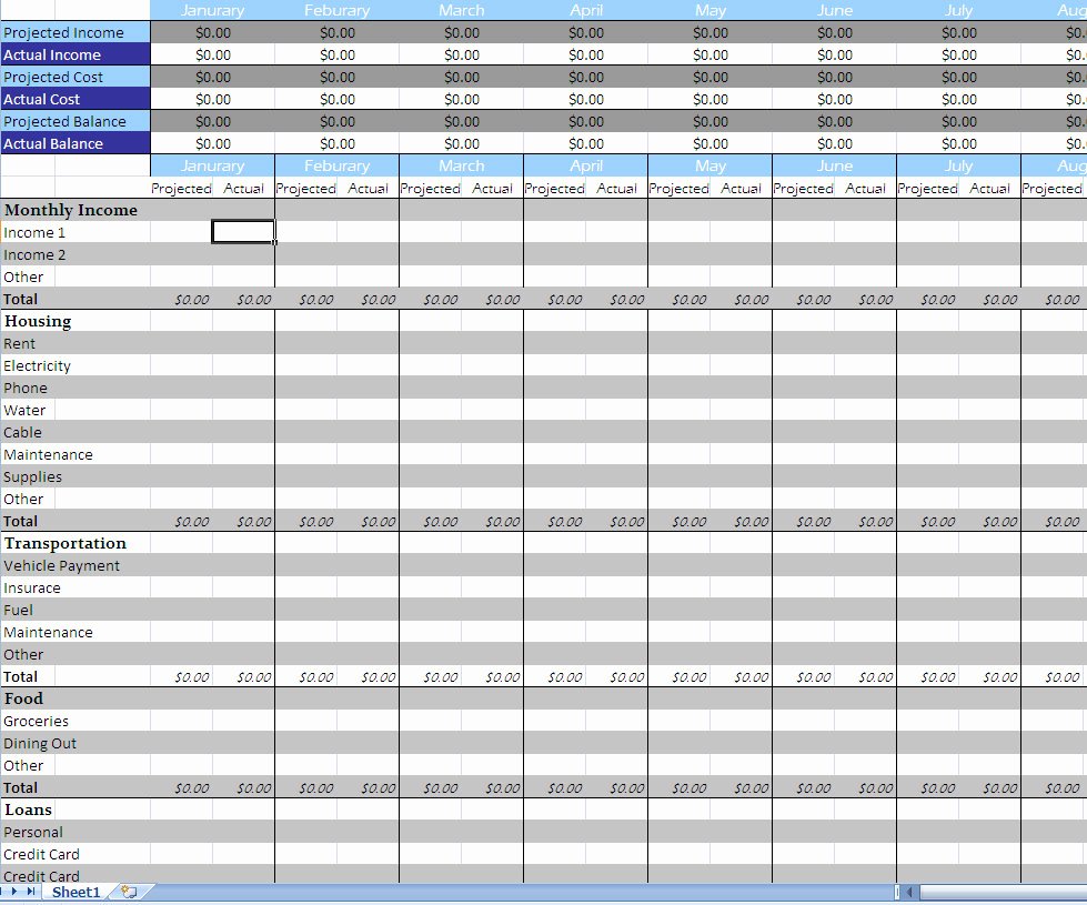 Yearly Budget Template Excel Free Elegant Biweekly Bud Excel Template