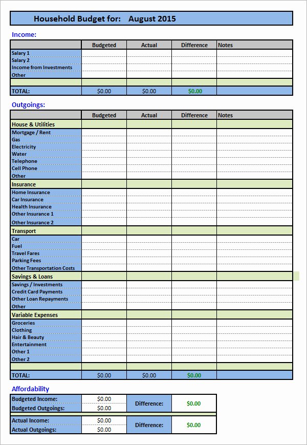 Yearly Budget Template Excel Free Unique Household Bud Template 8 Download Free Documents In