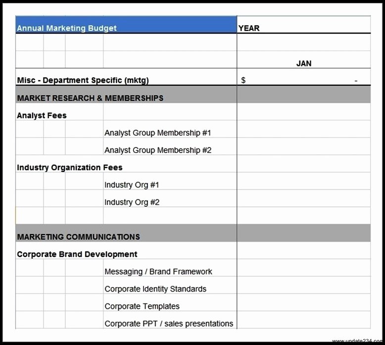 Yearly Marketing Plan Template New Annual Marketing Bud Plan Template Excel Template